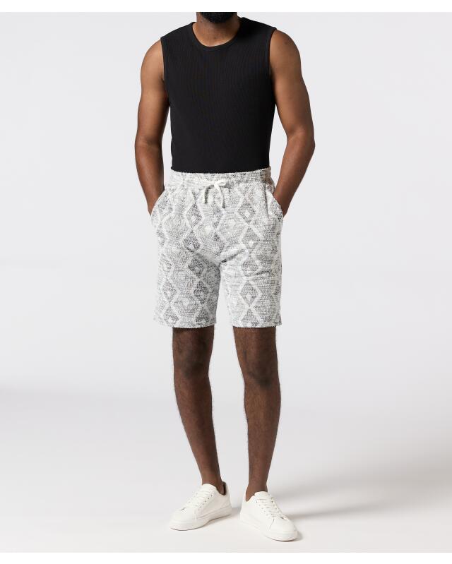 Short à motif losanges homme, noir à motifs (KiK Shorts mit Rautenmuster (schwarz gemustert)) — KiK, produit allemand authentique au Maroc