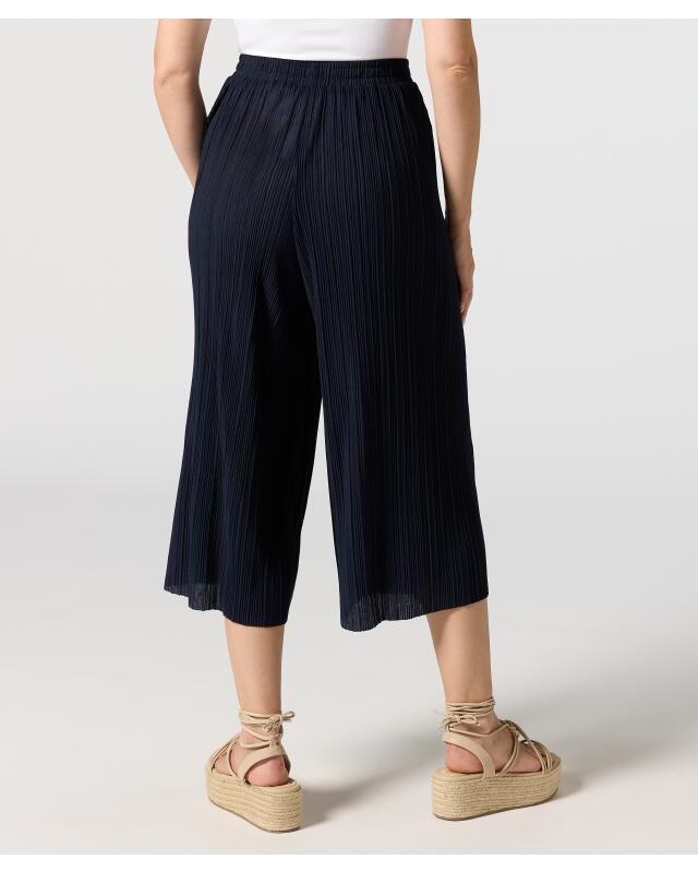 7/8-length pleated culottes for women, navy (KiK Plissee-Culotte in 7/8-Länge (dunkelblau)) — KiK, authentic German product in Morocco