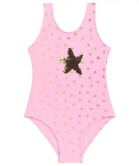 Badpak met glinsterende all-over print