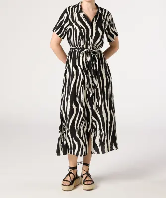 Midi-jurk met zebrapatroon