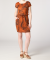 Jurk met zomers patroon bruin/zwart