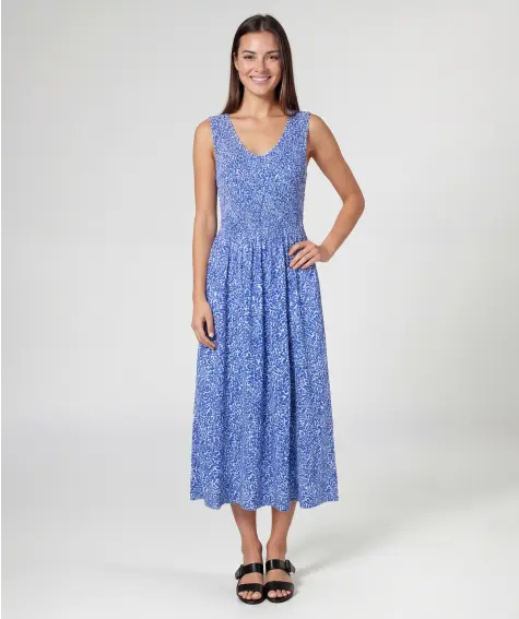 Kleid ärmellos gemustert
