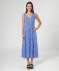 Kleid ärmellos gemustert blau/weiß