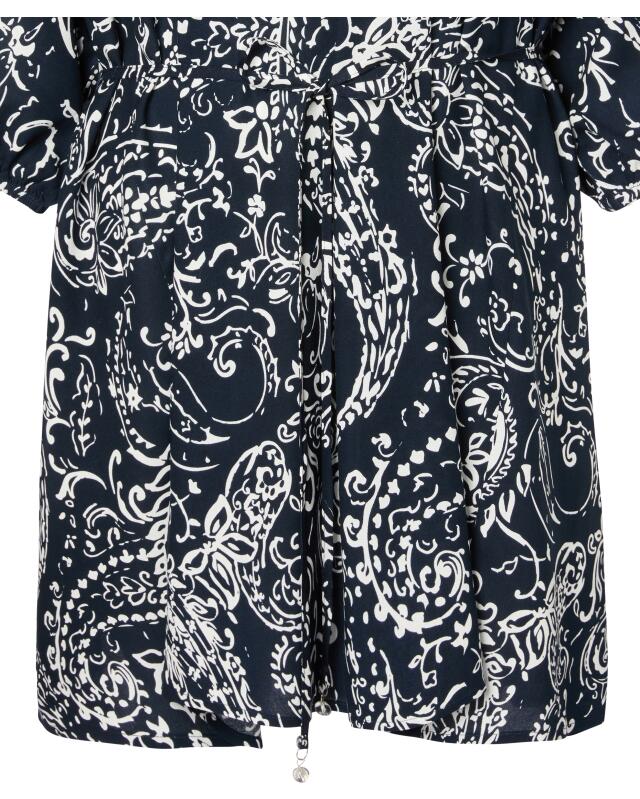 Robe chemisier en viscose femme, bleu/blanc (KiK Blusenkleid aus Viskose (blau/weiß)) — KiK, produit allemand authentique au Maroc