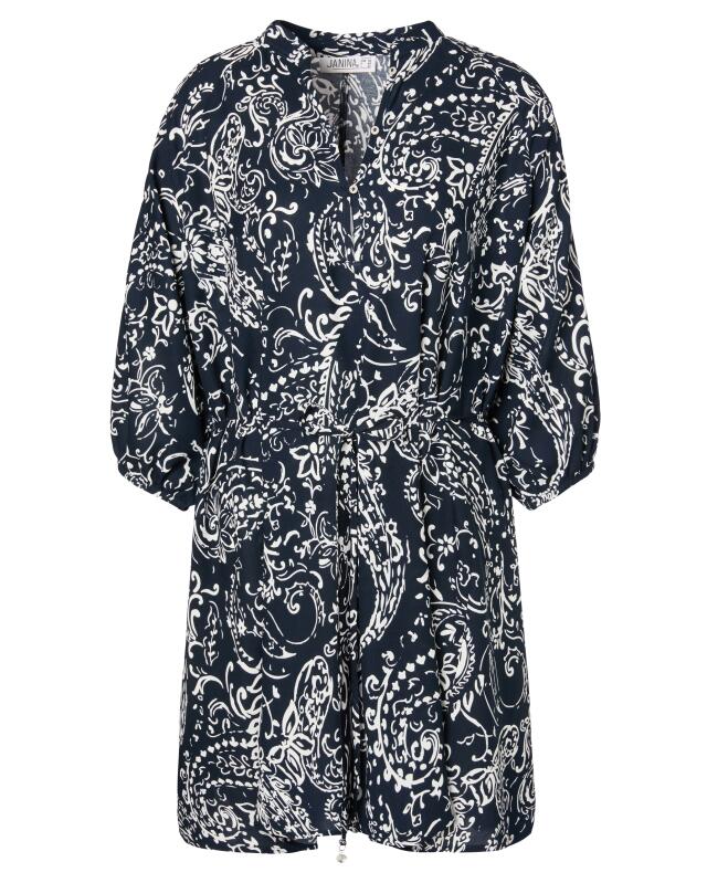 Robe chemisier en viscose femme, bleu/blanc (KiK Blusenkleid aus Viskose (blau/weiß)) — KiK, produit allemand authentique au Maroc