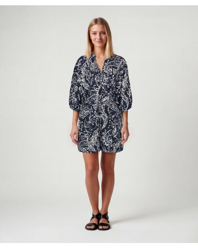 Robe chemisier en viscose femme, bleu/blanc (KiK Blusenkleid aus Viskose (blau/weiß)) — KiK, produit allemand authentique au Maroc