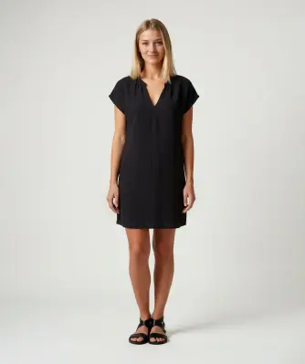 Jurk mousseline met korte mouwen