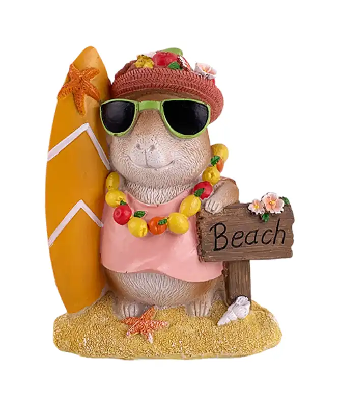 Gartenfigur Capybara am Strand