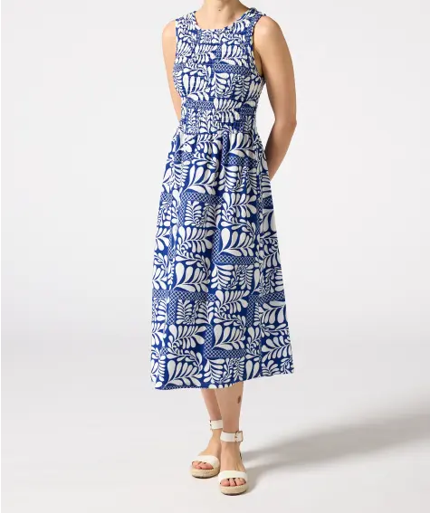 Kleid ärmellos gemustert