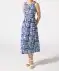 Viskosekleid ärmellos gemustert blau/weiß