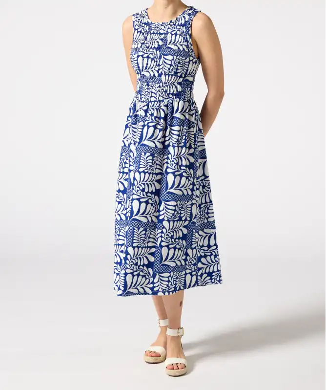 Viskosekleid ärmellos gemustert