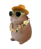 Gartenfigur Capybara mit Sonnenbrille braun
