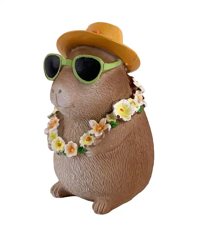 Gartenfigur Capybara mit Sonnenbrille