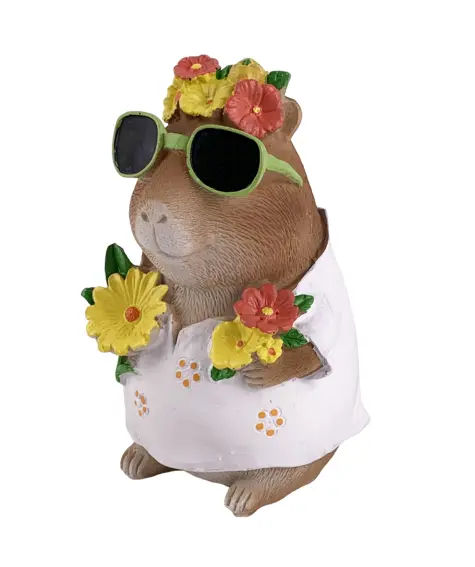 Gartenfigur Capybara mit Sonnenbrille