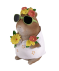 Gartenfigur Capybara mit Sonnenbrille braun/weiß