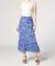 Stufenrock aus Viskose blau/weiß