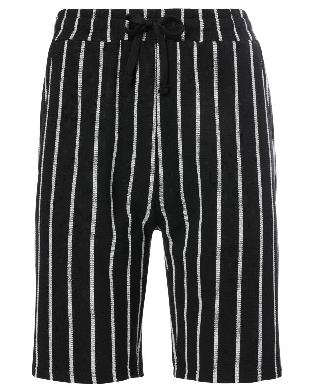 Short à rayures homme, noir/blanc (KiK Gestreifte Shorts (schwarz/weiß)) — KiK, produit allemand authentique au Maroc