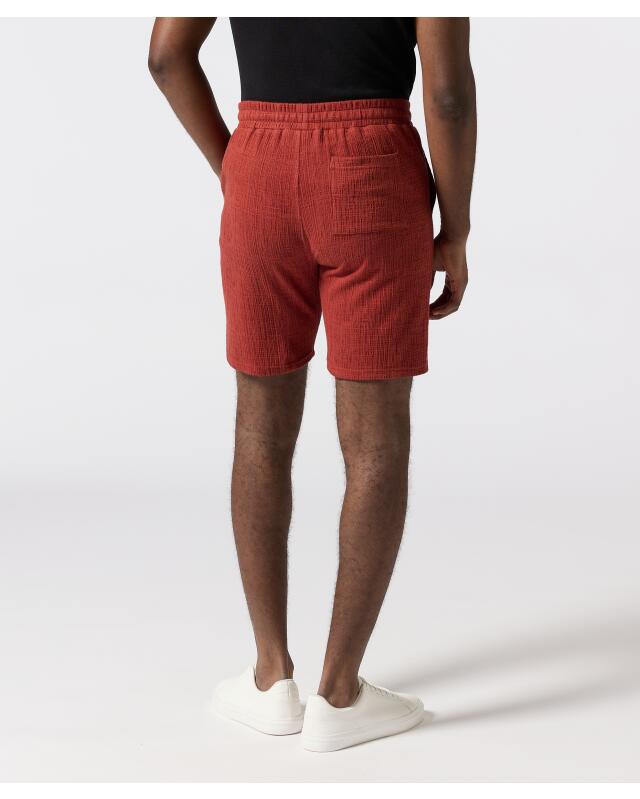 Textured Bermuda-length shorts for men, dark red (KiK Strukturierte Shorts in Bermudalänge (dunkelrot)) — KiK, authentic German product in Morocco