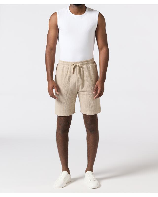 Textured Bermuda-length shorts for men, natural (KiK Strukturierte Shorts in Bermudalänge (naturfarben)) — KiK, authentic German product in Morocco