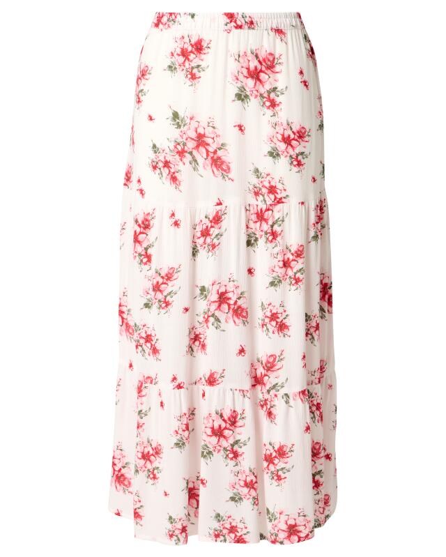 Tiered midi skirt for women, floral print (KiK Midirock mit Stufenschnitt (Blumendruck)) — KiK, authentic German product in Morocco