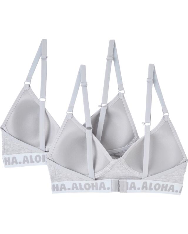 Soutiens-gorge souples rembourrés fille, gris clair chiné (KiK Soft-BHs mit Polstern (hellgrau melange)) — KiK, produit allemand authentique au Maroc