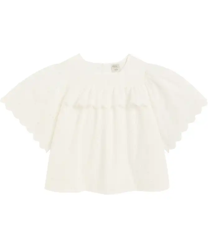 Bluse mit Lochstickereien