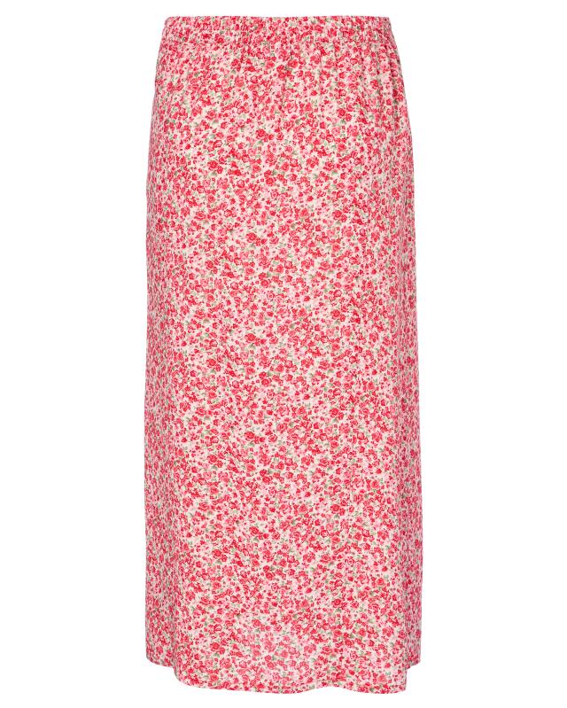 Midi skirt with long slit for women, floral print (KiK Midirock mit langem Schlitz (Blumendruck)) — KiK, authentic German product in Morocco