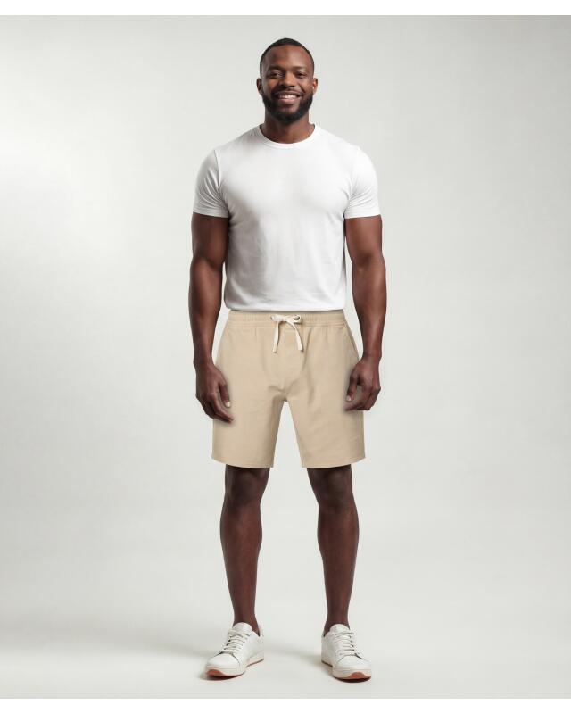 Bermuda-length shorts for men, natural (KiK Shorts in Bermudalänge (naturfarben)) — KiK, authentic German product in Morocco