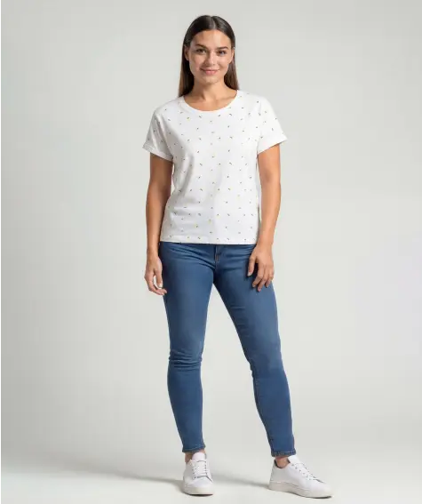 T-Shirt mit umgeschlagenen Ärmeln