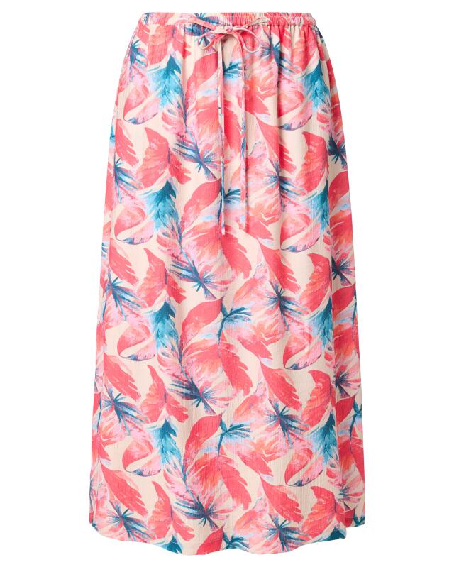 Midi skirt with tropical print for women, coral printed (KiK Midirock mit tropischem Muster (koralle bedruckt)) — KiK, authentic German product in Morocco