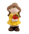 Gartenfigur Kind mit Obst gelb