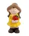 Gartenfigur Kind mit Obst gelb