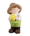 Gartenfigur Kind mit Obst hellgrün