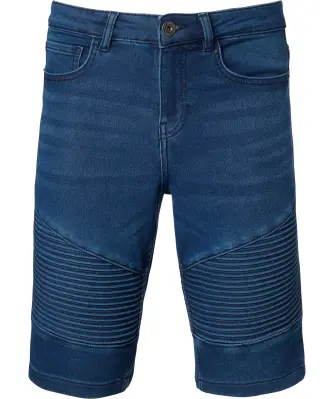 Jeans bermuda in bikerstijl