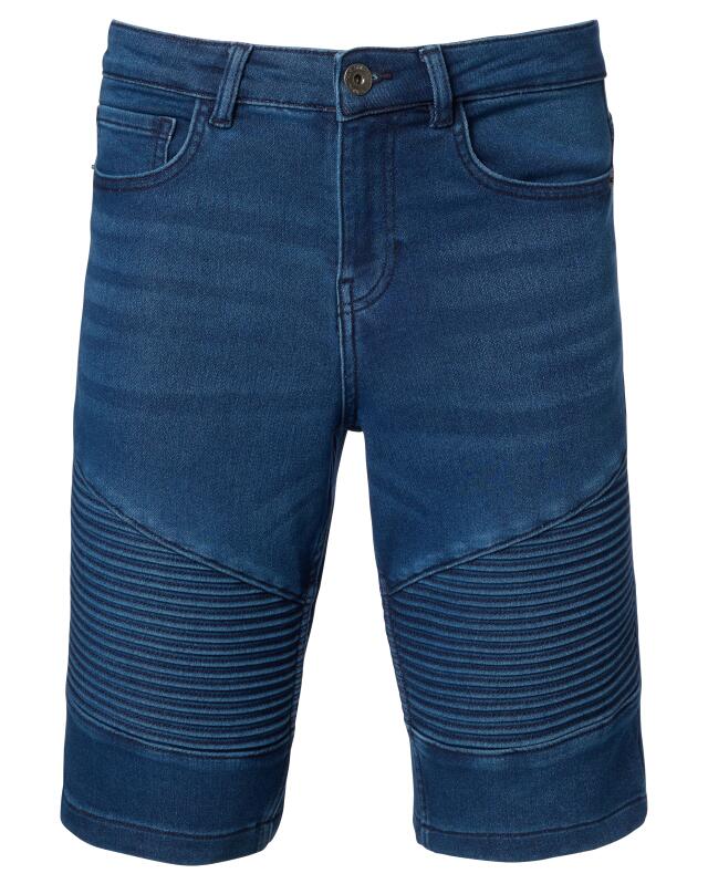 Biker-style denim shorts for men, denim blue (KiK Jeans-Shorts im Biker-Style (jeansblau)) — KiK, authentic German product in Morocco