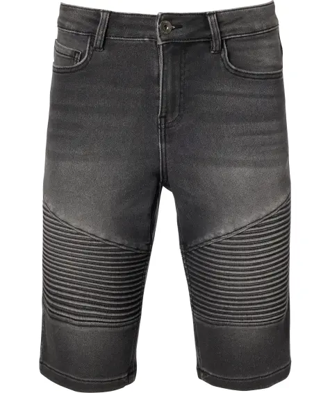 Jeans bermuda in bikerstijl