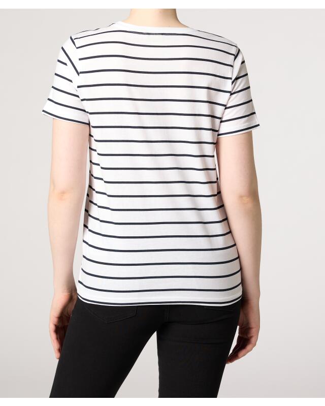 Licensed T-shirt for women, white striped (KiK Lizenz T-Shirt (weiß gestreift)) — KiK, authentic German product in Morocco