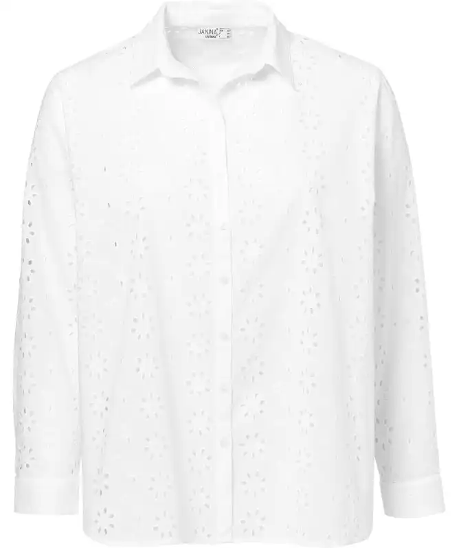 Bluse mit Lochstickereien