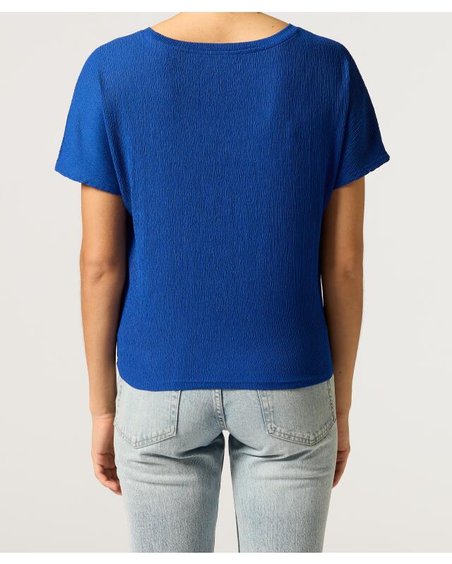 T-shirt à détail noué femme, bleu (KiK T-Shirt mit Knotendetail (blau)) — KiK, produit allemand authentique au Maroc