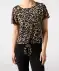 T-Shirt mit Knotendetail Leopardendruck