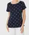 Gepunktetes T-Shirt dunkelblau bedruckt