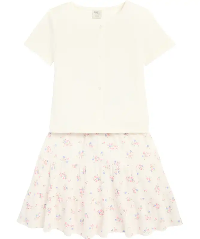 T-Shirt + Rock Blumen