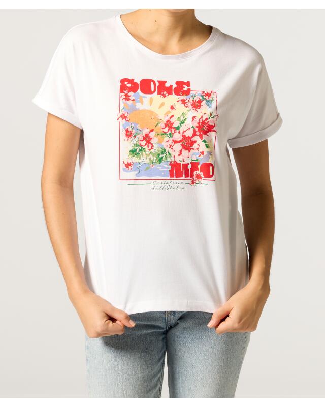 T-shirt à imprimé estival femme, blanc (KiK T-Shirt mit sommerlichem Print (weiß)) — KiK, produit allemand authentique au Maroc