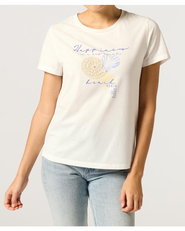 تيشيرت بطبعة صدفة للنساء، أبيض (KiK T-Shirt mit Muschel-Print (weiß)) — KiK, منتج ألماني أصلي في المغرب