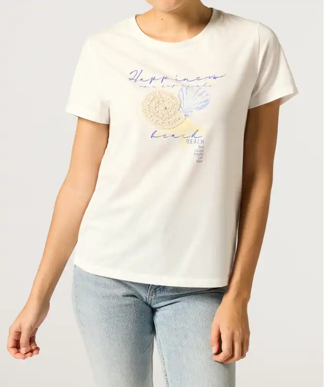 T-Shirt mit Muschel-Print