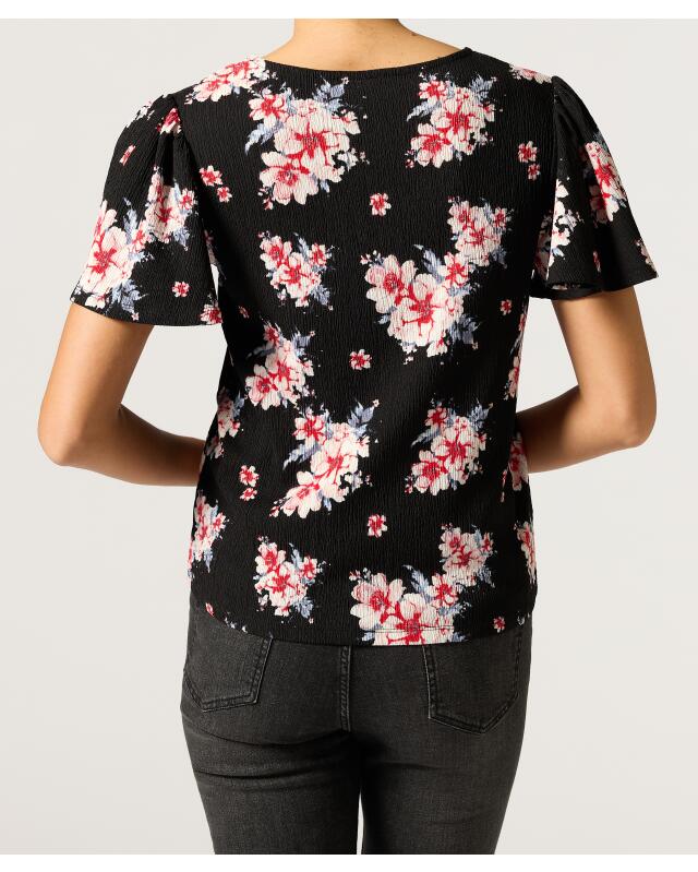 تيشيرت بنسيج محبب للنساء، أسود/أحمر (KiK T-Shirt mit Struktur (schwarz/rot)) — KiK, منتج ألماني أصلي في المغرب