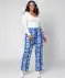Palazzo broek los blauw bedrukt