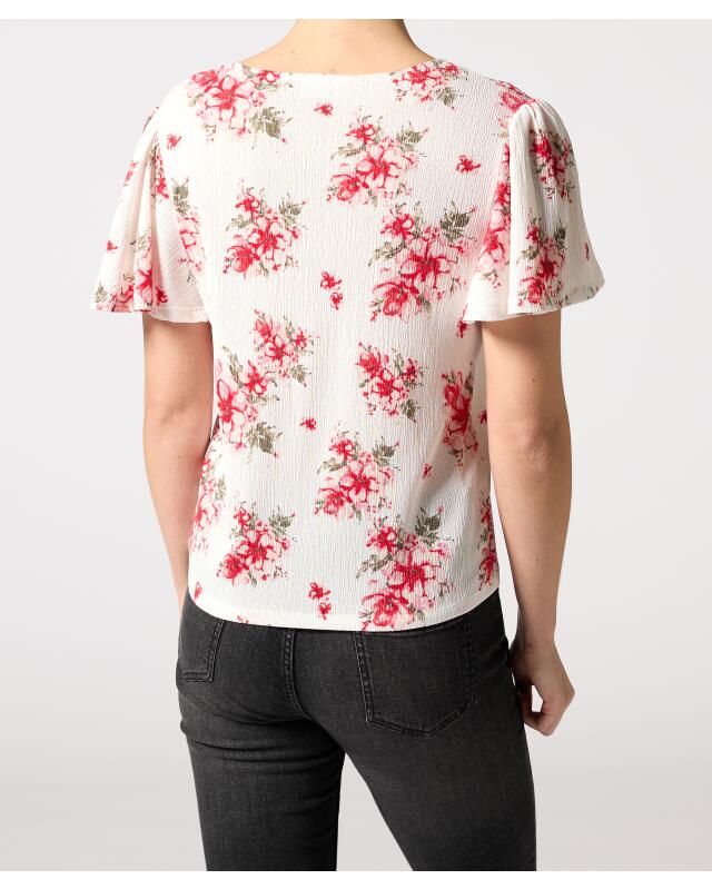 Floral T-shirt for women, white/red (KiK T-Shirt Blumen (weiß/rot)) — KiK, authentic German product in Morocco