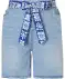 Denim shorts met riempje licht denimblauw