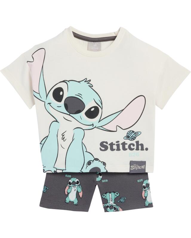Stitch T-shirt + cycling shorts for baby girls, off-white (KiK Stitch T-Shirt + Radlerhose (offwhite)) — KiK, authentic German product in Morocco